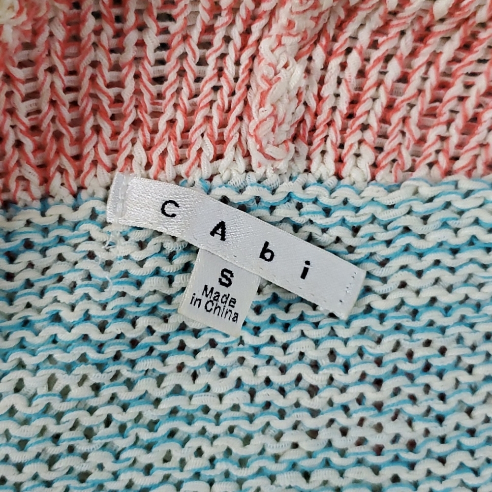 Cabi Skipper Color Block Striped Sweater Vest S - image 6